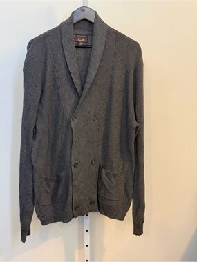 Tasso Elba Men's Double-Breasted Shawl Collar Cardigan - Gray